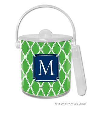 Bamboo Monogrammed Lucite Ice Bucket