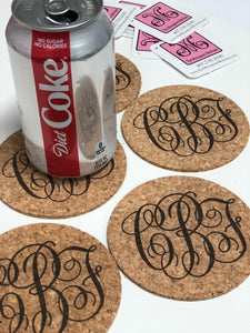 Bronson Monogrammed Cork Coaster/Set of 6