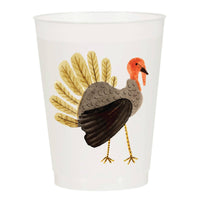 Fun Turkey Thanksgiving Frosted Cups - Fall: Pack of 6