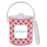 Lattice Monogrammed Lucite Ice Bucket