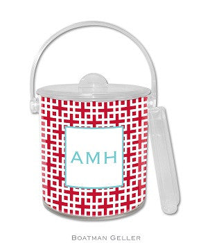 Lattice Monogrammed Lucite Ice Bucket