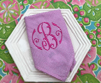 Monogrammed Seersucker Napkin
