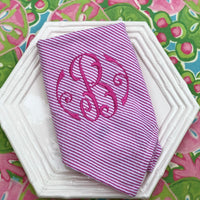 Monogrammed Seersucker Napkin