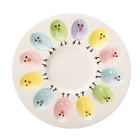 Easter Chick Ceramic Deviled Egg Plate
