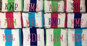 Monogrammed Cabana Stripe Beach Towel