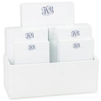 Delavan Monogram 7 Tablet Set - White with Linen Holder