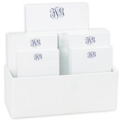 Delavan Monogram 7 Tablet Set - White with Linen Holder