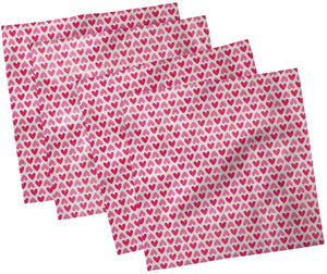 Pink and White Satin Heart Napkins