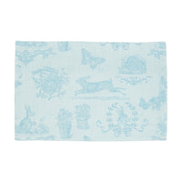 Monogrammed Rabbit Jacquard Linens/Set of 4