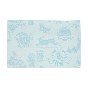 Monogrammed Rabbit Jacquard Linens/Set of 4