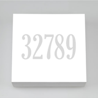 Zip Code Watercolor Desk Slab - White