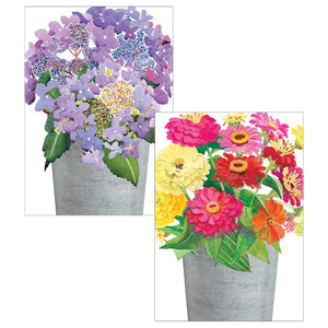 Caspari Flower Bucket Folded Notes