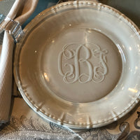 Monogrammed Clear Round Buffet Glass Plates (Set of 4)