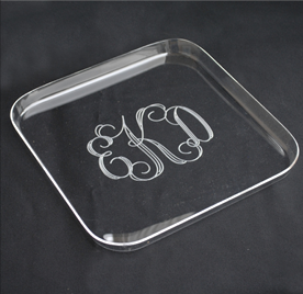 Monogrammed Acrylic Square Tray The Monogram Merchant