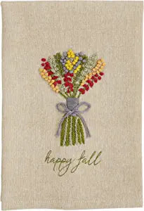 Happy Fall French Knot Towel