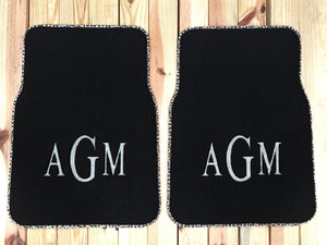 Monogrammed Car Mats - Rear Wheel Drive 2 or 4 piece set
