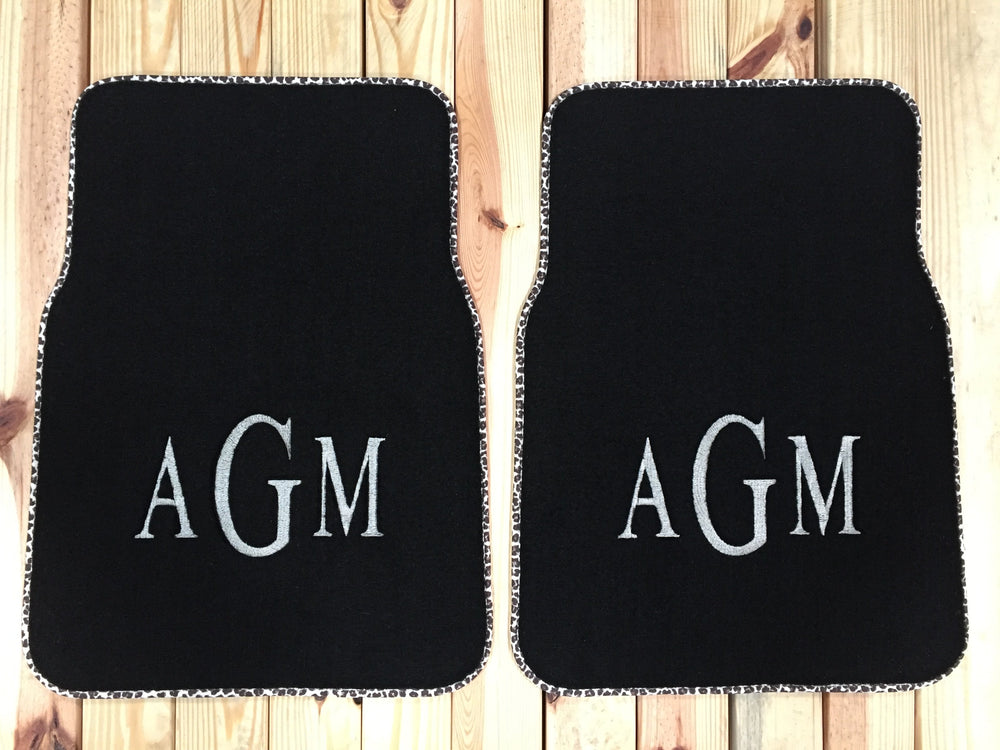 Monogrammed Car Mats - Rear Wheel Drive 2 or 4 piece set
