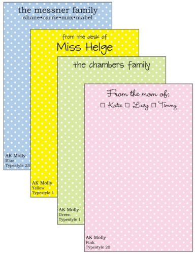 Personalized AK Molly Notepad Collection