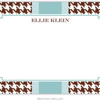 Alex Houndstooth Chocolate Flat Notecard
