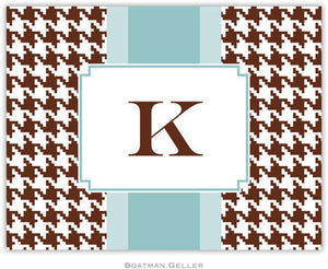 Alex Houndstooth Chocolate Foldover Note