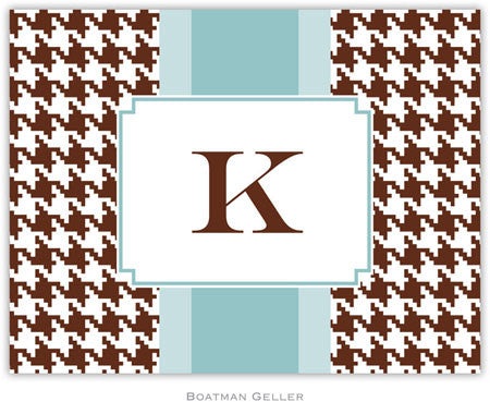 Alex Houndstooth Chocolate Foldover Note