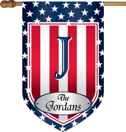 Monogrammed Stars & Stripes House Flag