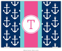 Anchors Ribbon in Navy Foldover Note
