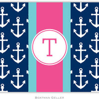 Anchors Ribbon in Navy Foldover Note