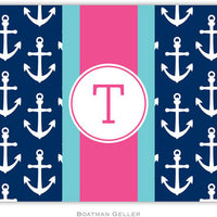 Anchors Ribbon in Navy Foldover Note