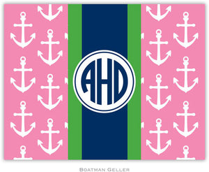 Anchors Ribbon in Pink Foldover Note