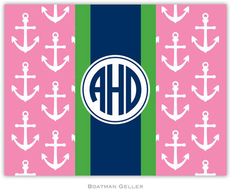 Anchors Ribbon in Pink Foldover Note