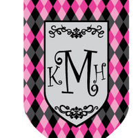 Monogrammed Argyle Pink House Flag