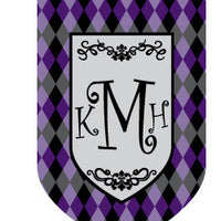 Monogrammed Argyle Purple House Flag 