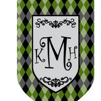 Monogrammed Argyle Green House Flag