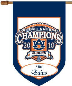 Monogrammed Auburn National Championship House Flag