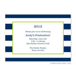 Awning Stripe Navy Flat Card