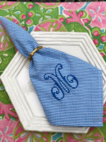 Monogrammed Seersucker Napkin
