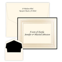 Bel Amour Black Silver Leaf Raised Ink Folded Notes
