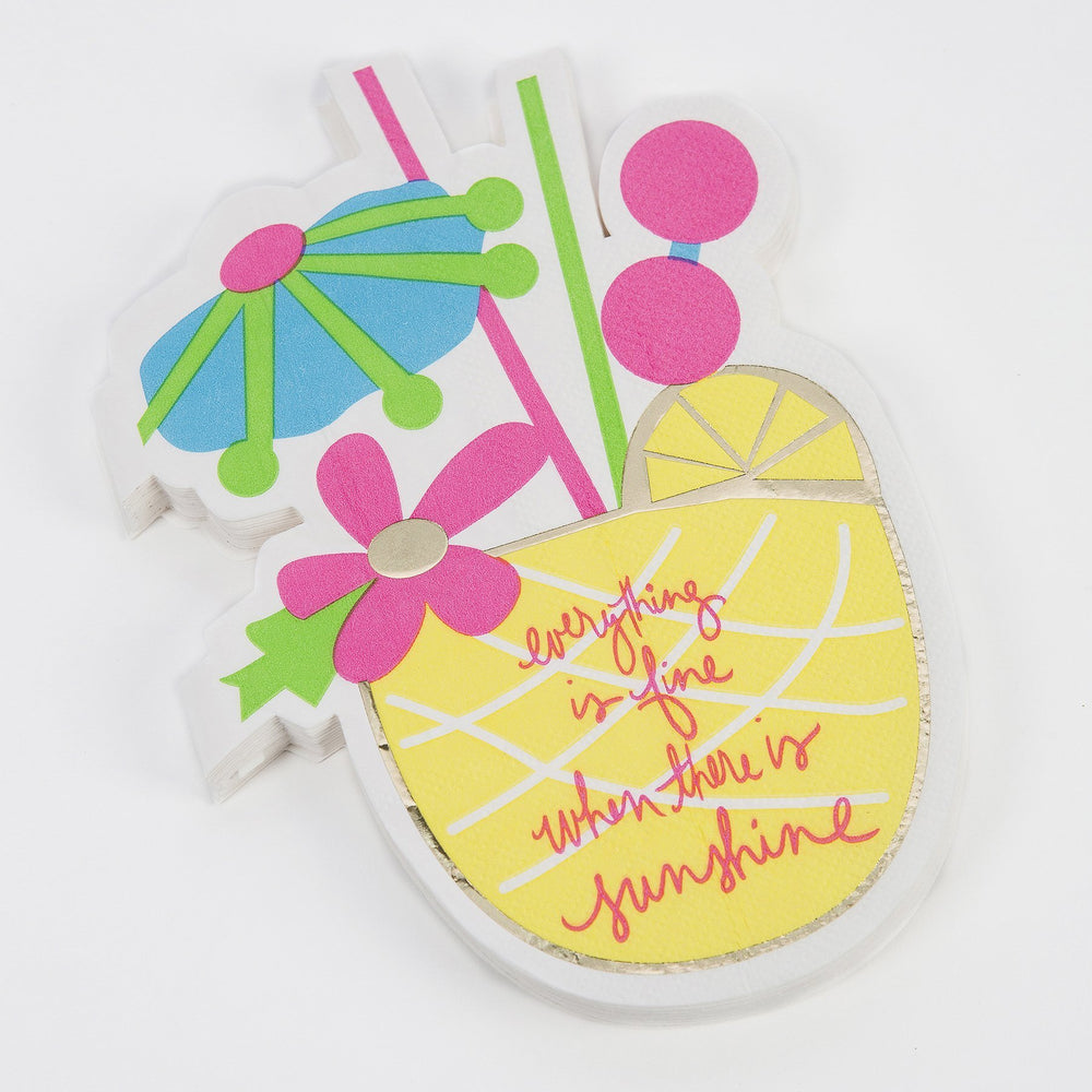 Pineapple DieCut Beverage Napkin