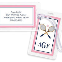 Crossed Racquets Bag Tags Set