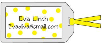 Polka Dot Yellow Bag Tag