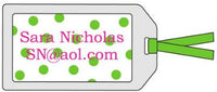 Polka Dot Green Bag Tag