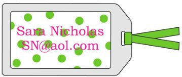 Polka Dot Green Bag Tag