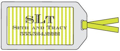 Scallop Stripe Green Bag Tag