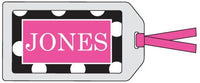 Big Dot Black and Hot Pink Bag Tag