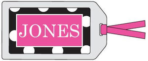 Big Dot Black and Hot Pink Bag Tag