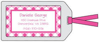 Gingham Hot Pink Bag Tag