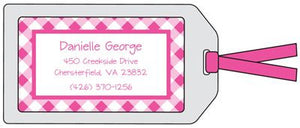 Gingham Hot Pink Bag Tag