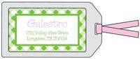 Gingham Lime Green Bag Tag