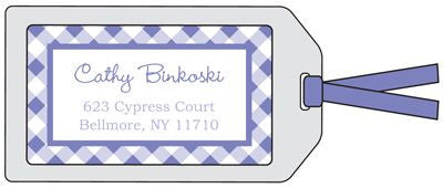 Gingham Purple Bag Tag